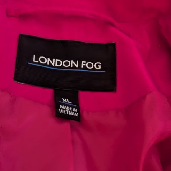 London Fog Women's Vibrant Pink Trench Coat Size XL - Picture 4 of 5